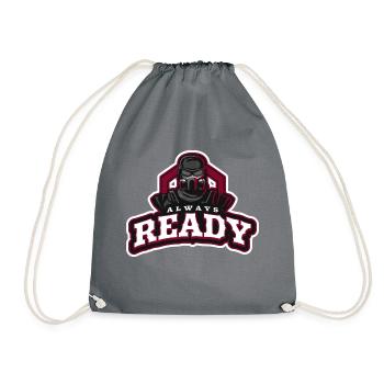 Always ready design - Drawstring Bag - grey - Front