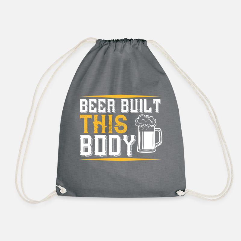 Beer built this body - Drawstring Bag - grey