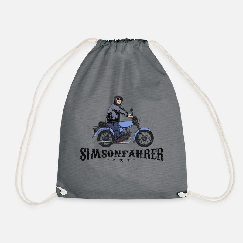 Simsonfahrer Cooler Affe m. Simson DDR Retro Mofa - Turnbeutel - Grau