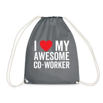 I Love My Awesome Co-Worker - Drawstring Bag - grey - Front
