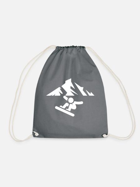 Snowboard Snowboarder - Turnbeutel - Grau