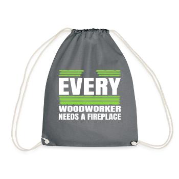funshirt birthday present funny carpenter - Drawstring Bag - grey - Front