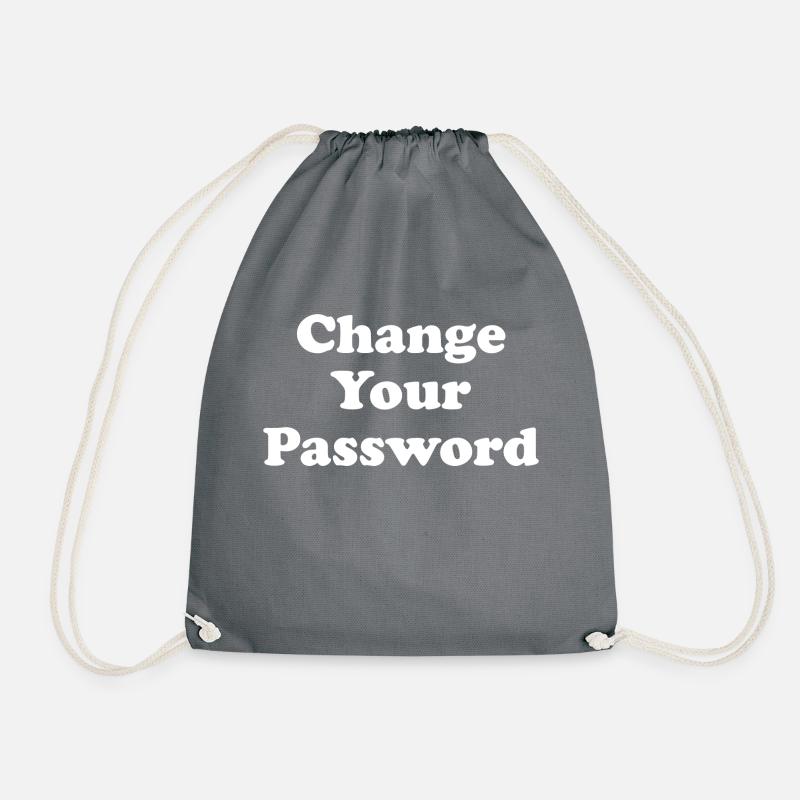 Change your Password! - weiss - Turnbeutel - Grau