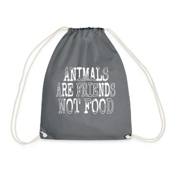 Animal Rights Bday Pro Vegan Statement Go Vegan - Drawstring Bag - grey - Front