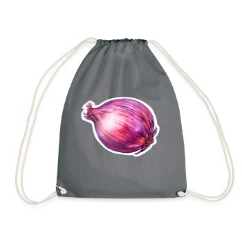 Onion red - Drawstring Bag - grey - Front