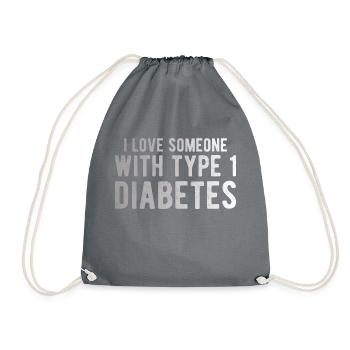 DIABETES: Type 1 Diabetes - Drawstring Bag - grey - Front