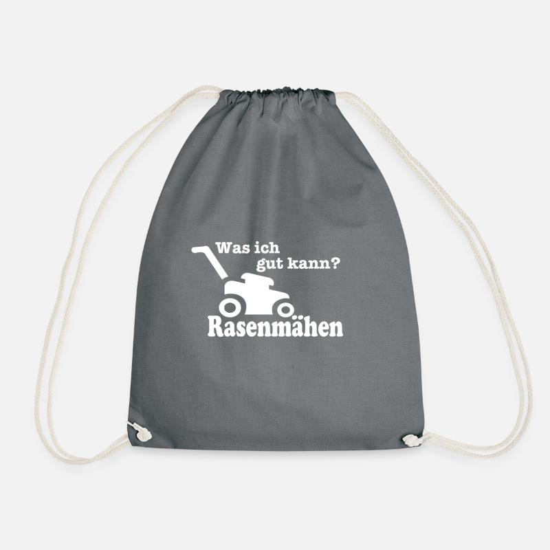 Lustige Sprüche Rasenmäher Rasenmähen Mann - Turnbeutel - Grau