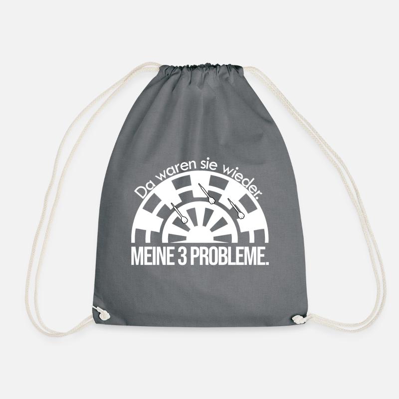 Meine 3 Probleme - Darts - Turnbeutel - Grau