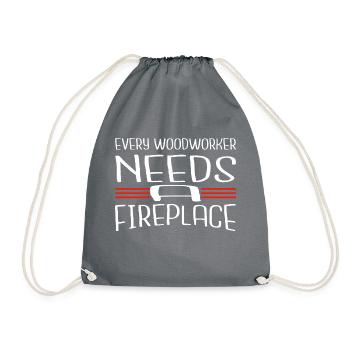 Present Idea Carpenter Humor - Drawstring Bag - grey - Front