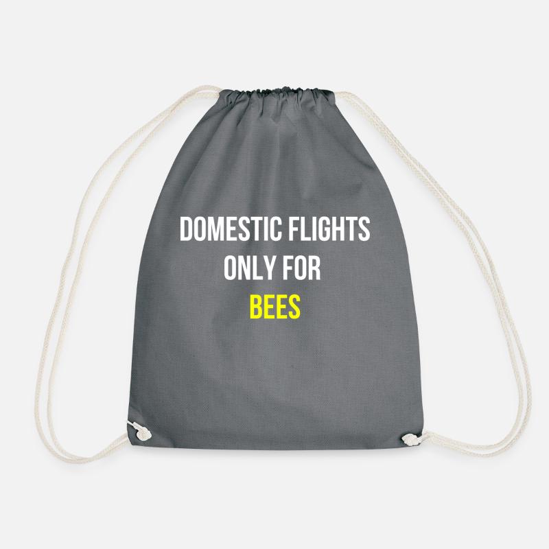 Bees Environmental Protection Flying Climate Change English - Drawstring Bag - grey