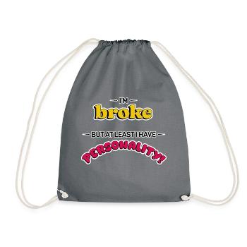 Rich in Personality - Drawstring Bag - grey - Front