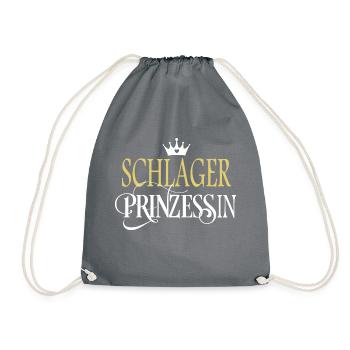 Schlager Prinzessin Schlagerprinzessin Schlagerfan - Turnbeutel - Grau - Vorne