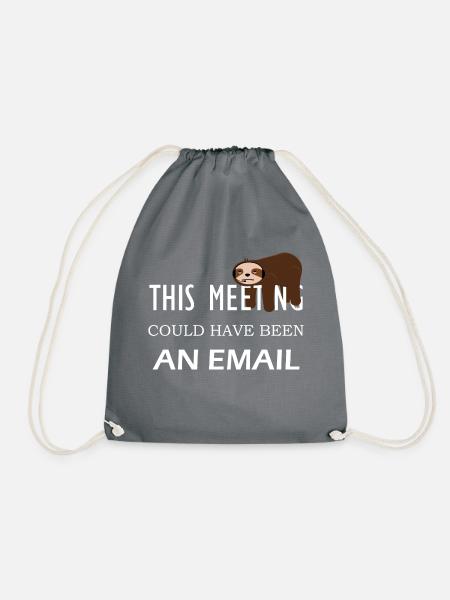 Faultier Comic Email Meeting - Turnbeutel - Grau
