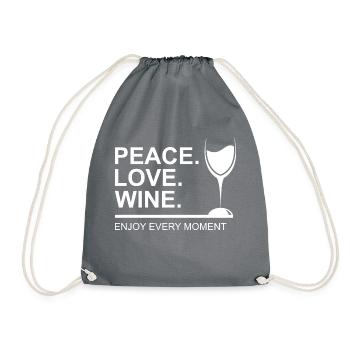 Beer Wine Whiskey Schnapps Alcohol - Drawstring Bag - grey - Front