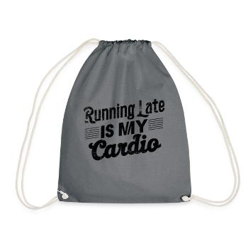 Spätes Cardio - Sport Humor - Turnbeutel - Grau - Vorne