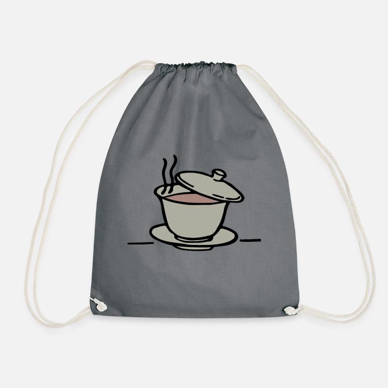 tea breakfast breakfast coffee109 - Drawstring Bag - grey