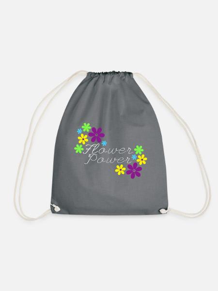 Flower Power - Turnbeutel - Grau