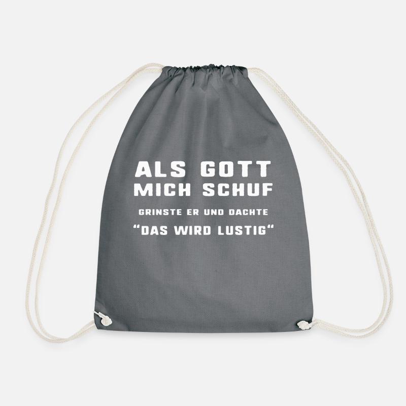 Alls Gott mich schuf grinste er und dachte - Turnbeutel - Grau