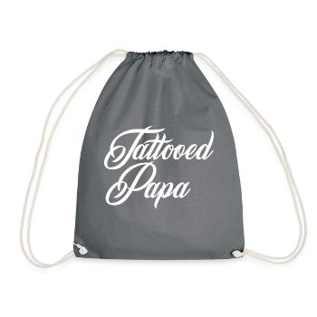 Tattooed Papa Father's Day - Drawstring Bag - grey - Front