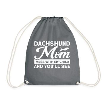 Dachshund Dachshund Dachshund Mama Dachshund Pet - Drawstring Bag - grey - Front