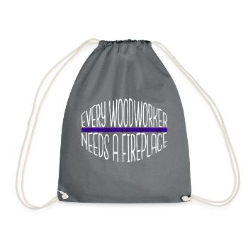 woodworking chainsaw carpenter tshirts - Turnbeutel - Grau - Vorne