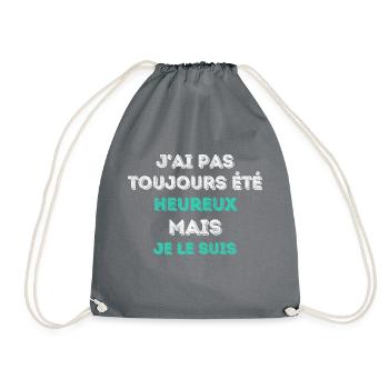 Happy, I am - Special Edition - Drawstring Bag - grey - Front