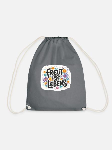lebensfreude - Turnbeutel - Grau