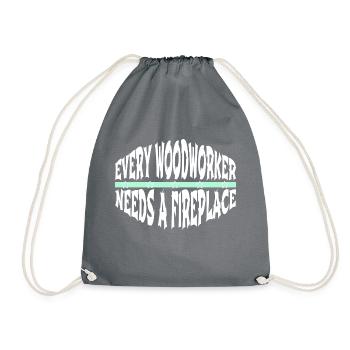 lumberjack hearbeat joke fun shirt - Drawstring Bag - grey - Front