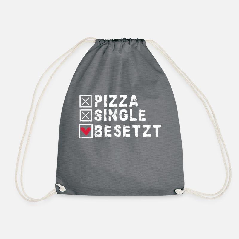 Pizza single besetzt - Turnbeutel - Grau