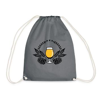 Pils Biertulpe, Hopfen und Malz (3c) - Turnbeutel - Grau - Vorne
