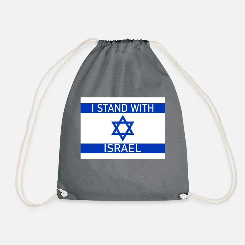 I STAND WITH - Drawstring Bag - grey