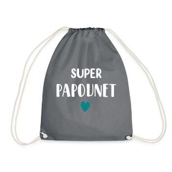 Papounet cadeau original pour papa noël, fête - Sac de sport léger - gris - Devant