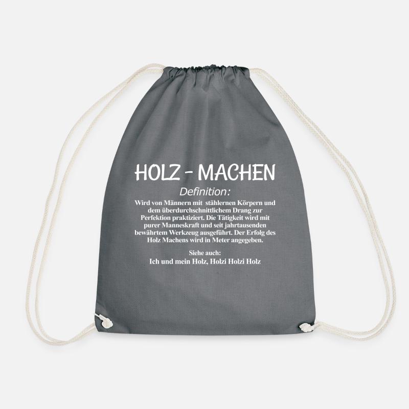 Holz Machen Definition - Turnbeutel - Grau