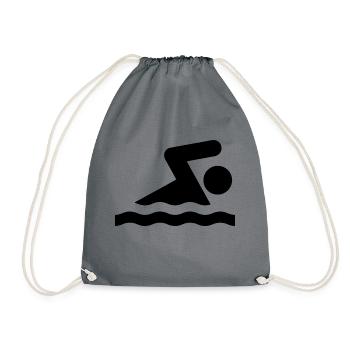 Schwimmen Schwimmer - Turnbeutel - Grau - Vorne