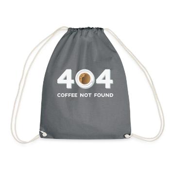 Error 404 Coffee not found - Turnbeutel - Grau - Vorne