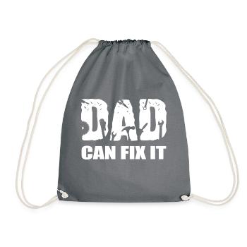 Dad can fix it - Drawstring Bag - grey - Front