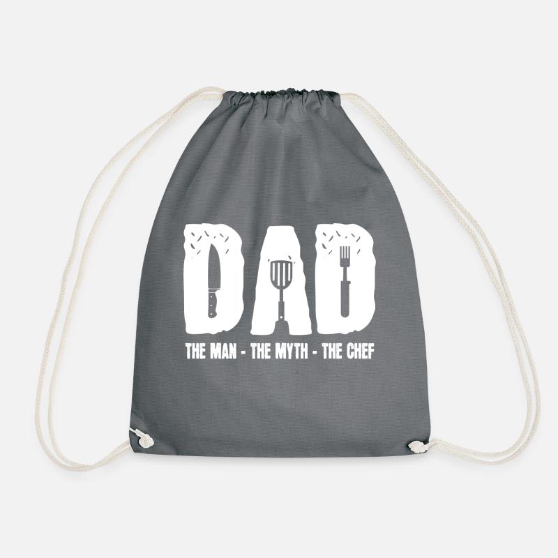 Dad the man myth and the chef - Drawstring Bag - grey