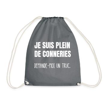 je suis plein de conneries - Sac de sport léger - gris - Devant