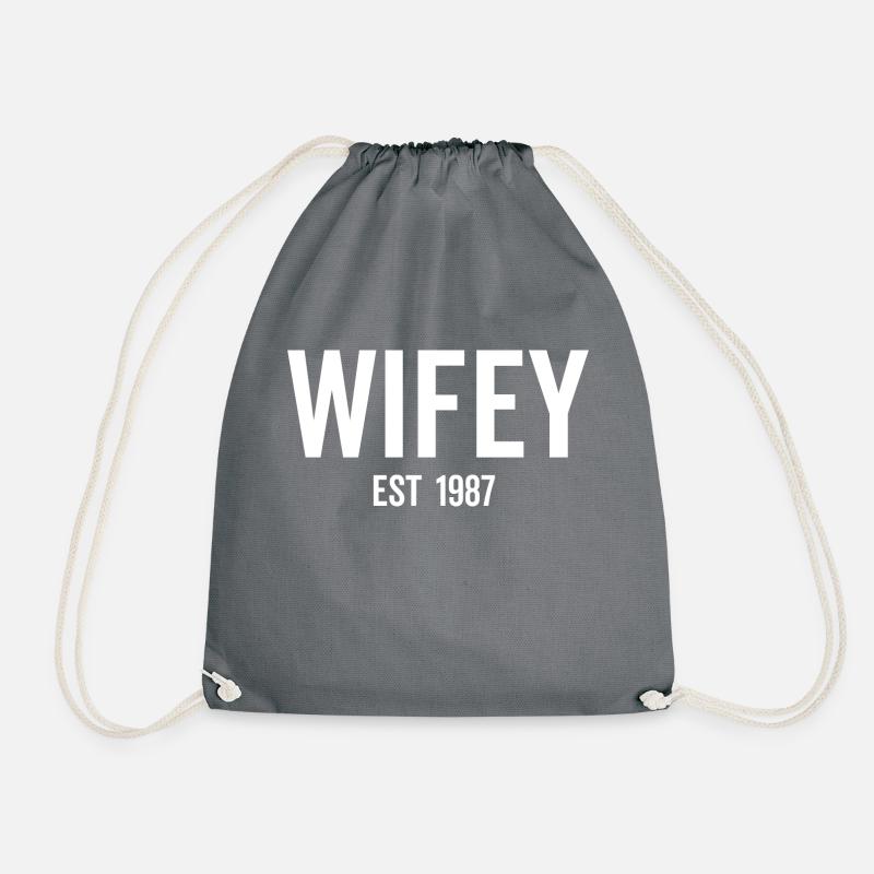 Wifey Est 1987 - Turnbeutel - Grau