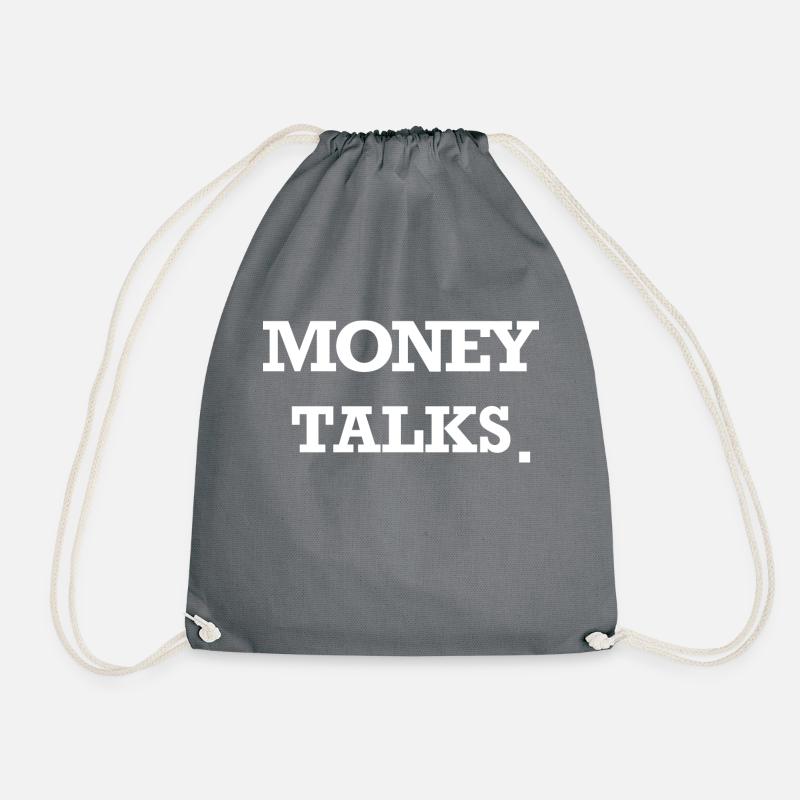 Money Talks - Drawstring Bag - grey