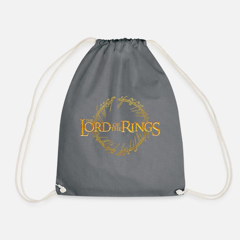 Der Herr Der Ringe Großes Logo Mit Ring-Inschrift - Turnbeutel - Grau
