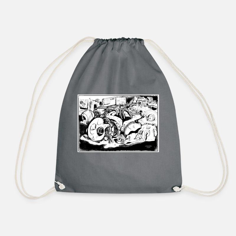 Dinosaur of the future - Drawstring Bag - grey