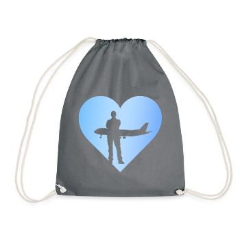 Flight Attendant Airplane Flight - Drawstring Bag - grey - Front