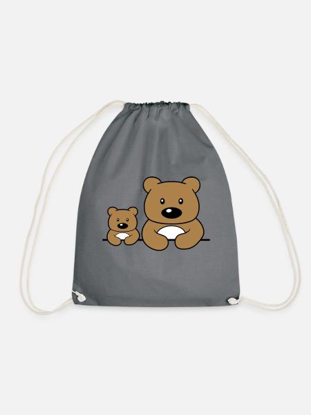 kind junges baby papa mama familie 2 freunde team - Turnbeutel - Grau