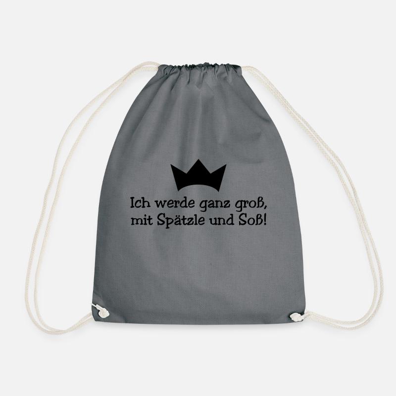 Ich werde ganz groß mit Spätzle und Soß - Turnbeutel - Grau