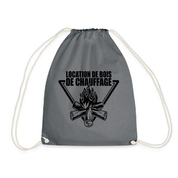 Location de bois de chauffage | couleur modifiable - Sac de sport léger - gris - Devant