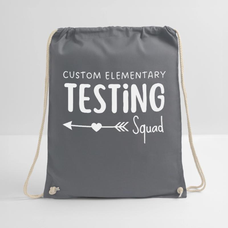Custom elementary Testing Squad Drawstring Bag
