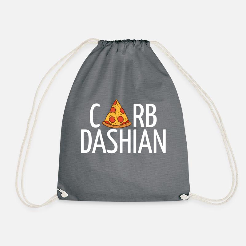 Carbdashian (white text) - Drawstring Bag - grey