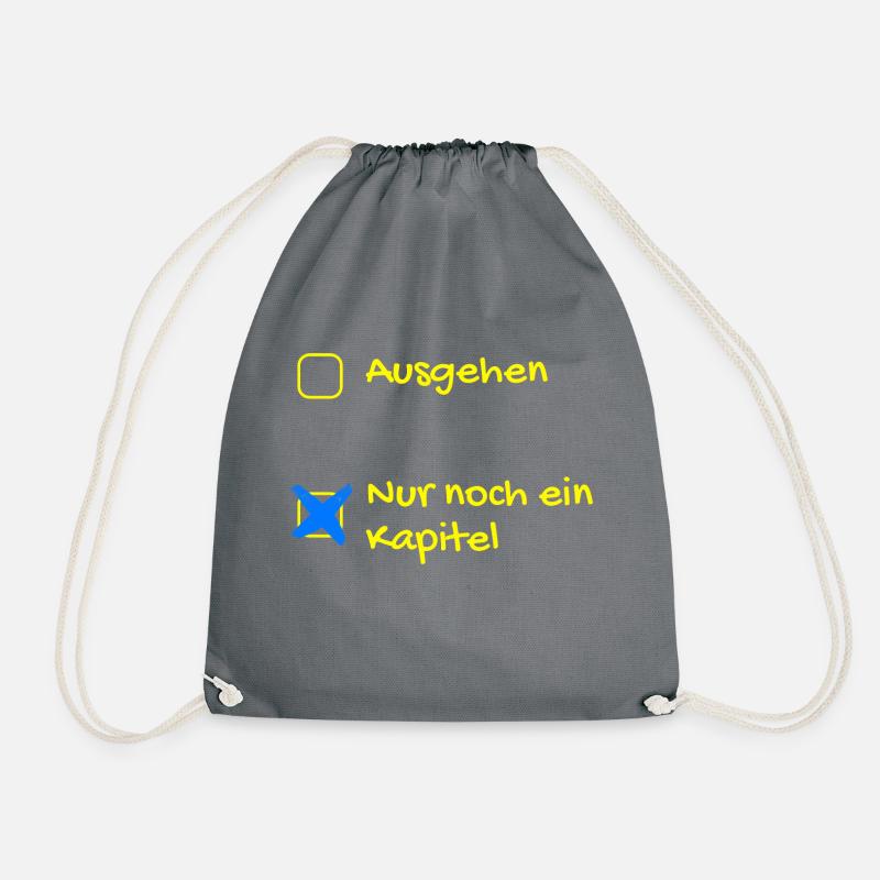 Bookworm - Going out or another chapter - Drawstring Bag - grey