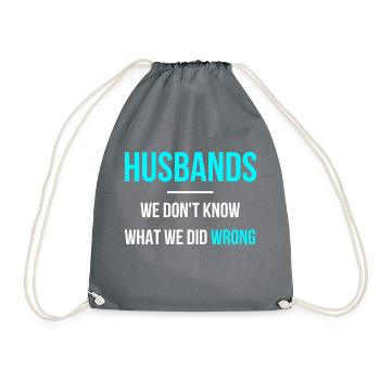 Husband does everything wrong English language - Drawstring Bag - grey - Front